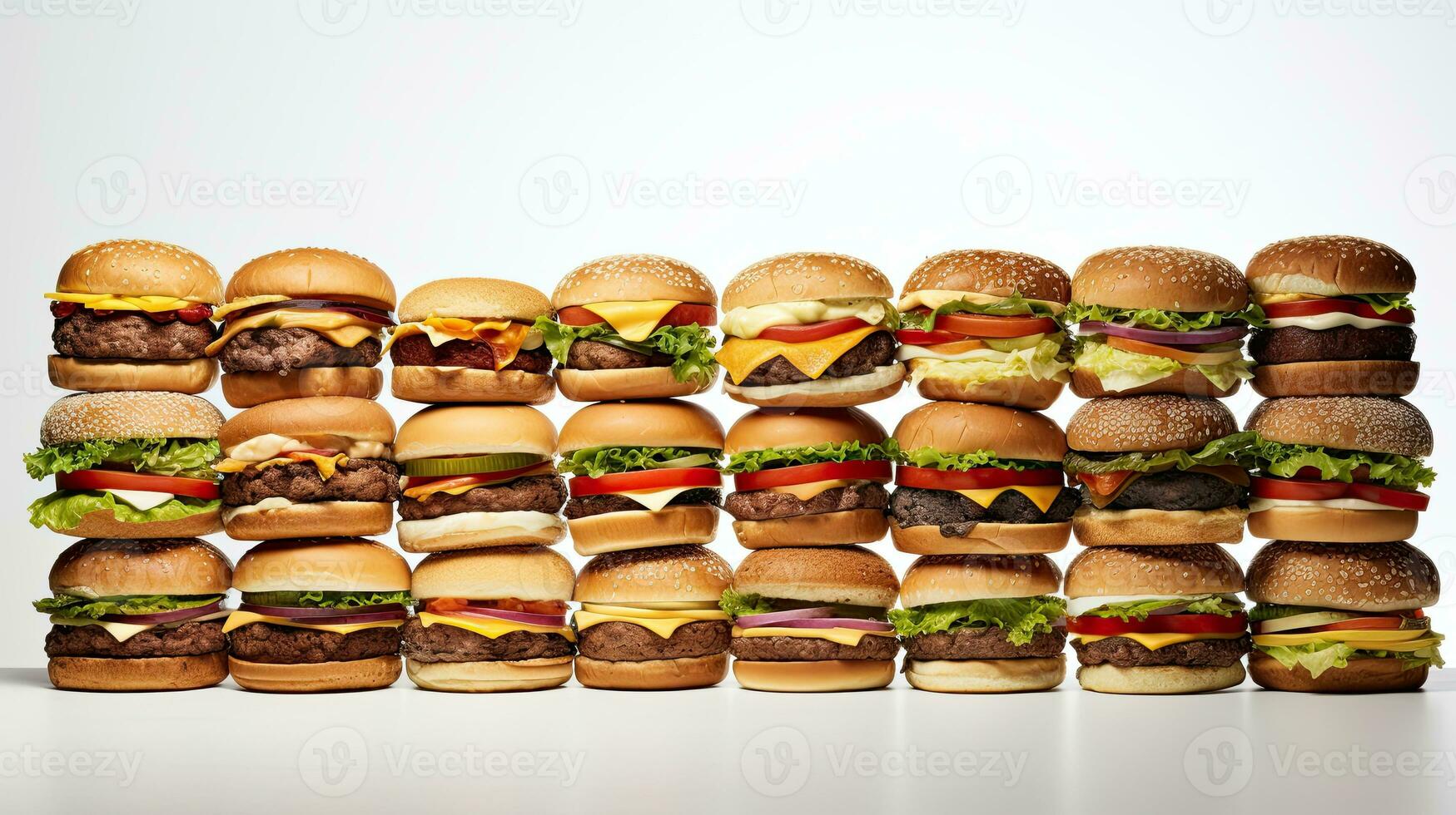 AI generated Delicious and tasty various burger AI Generative photo