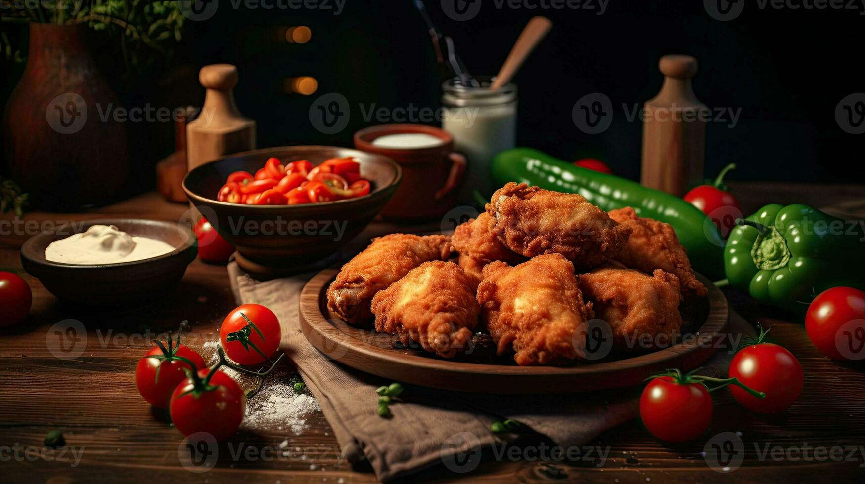 AI generated Hot and Spicy fried chicken AI Generative photo