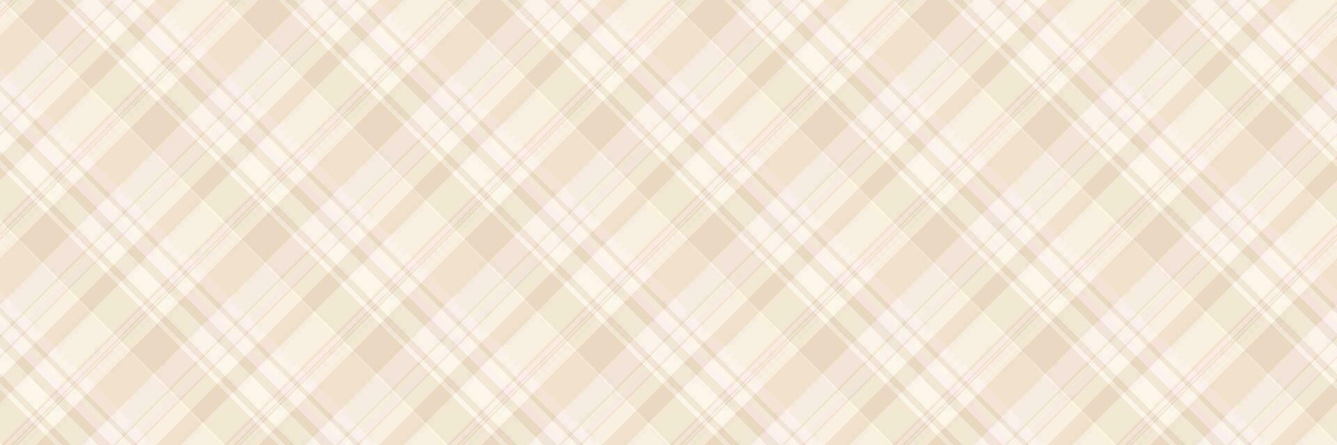 Strong plaid textile background, old seamless texture tartan. Track vector fabric check pattern in light and sea shell colors.