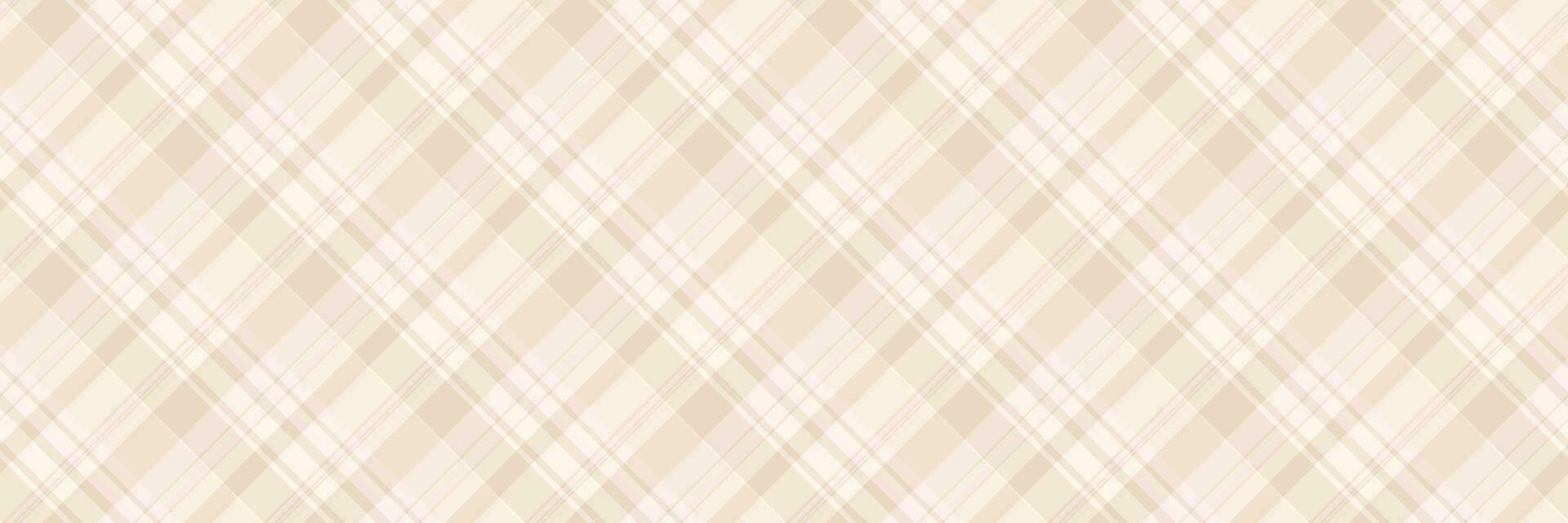 Strong plaid textile background, old seamless texture tartan. Track vector fabric check pattern in light and sea shell colors.