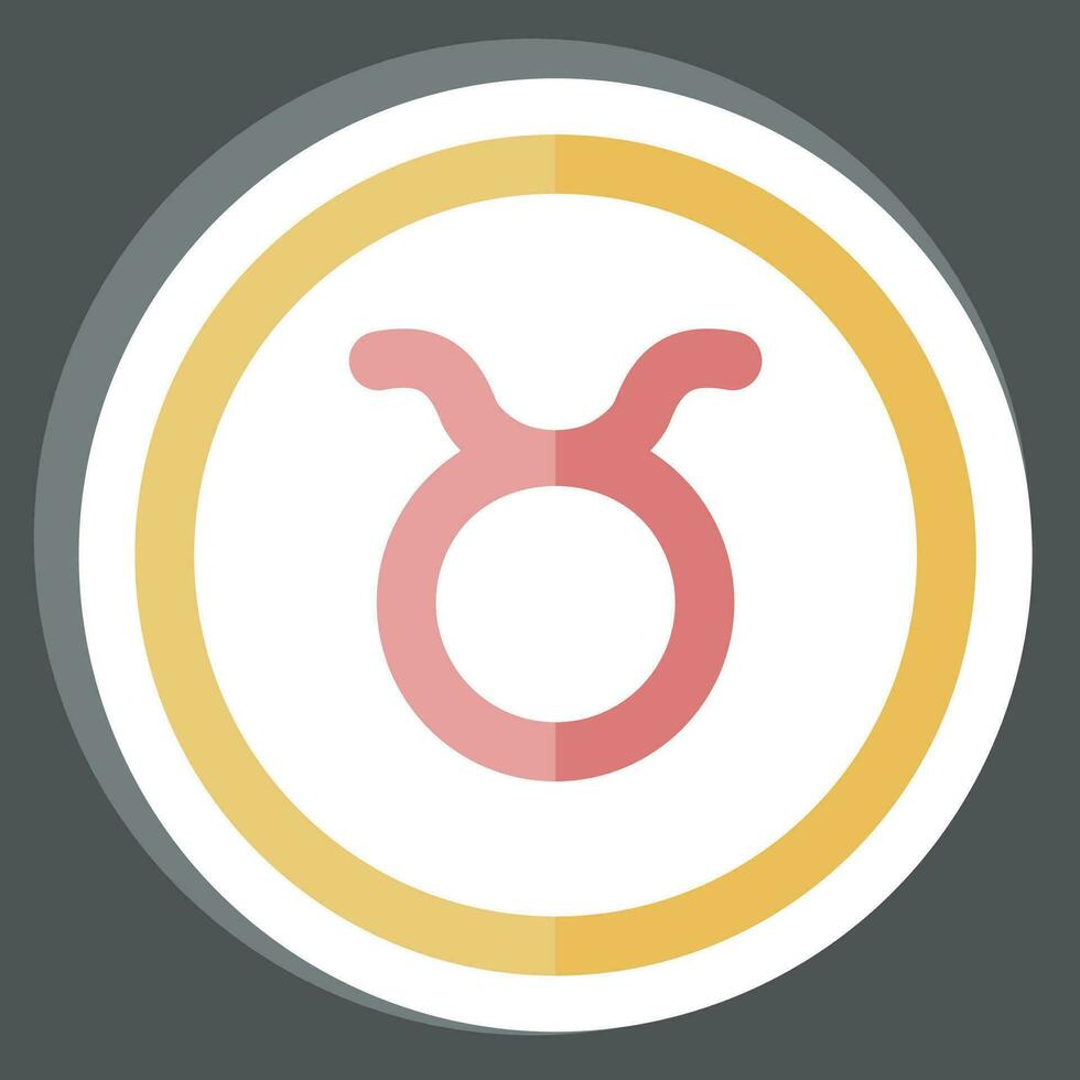 Sticker Taurus. related to Horoscope symbol. simple design editable. simple illustration vector
