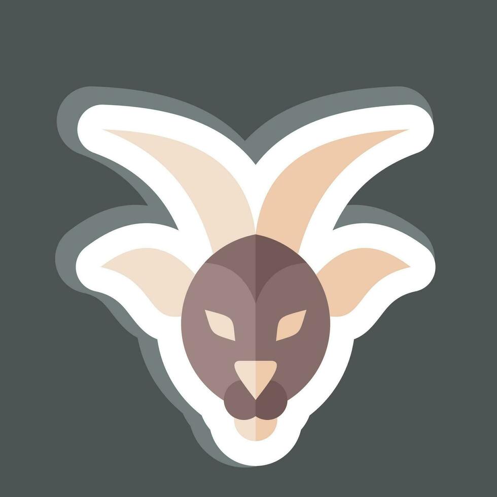 Sticker Capricorn. related to Horoscope symbol. simple design editable. simple illustration vector