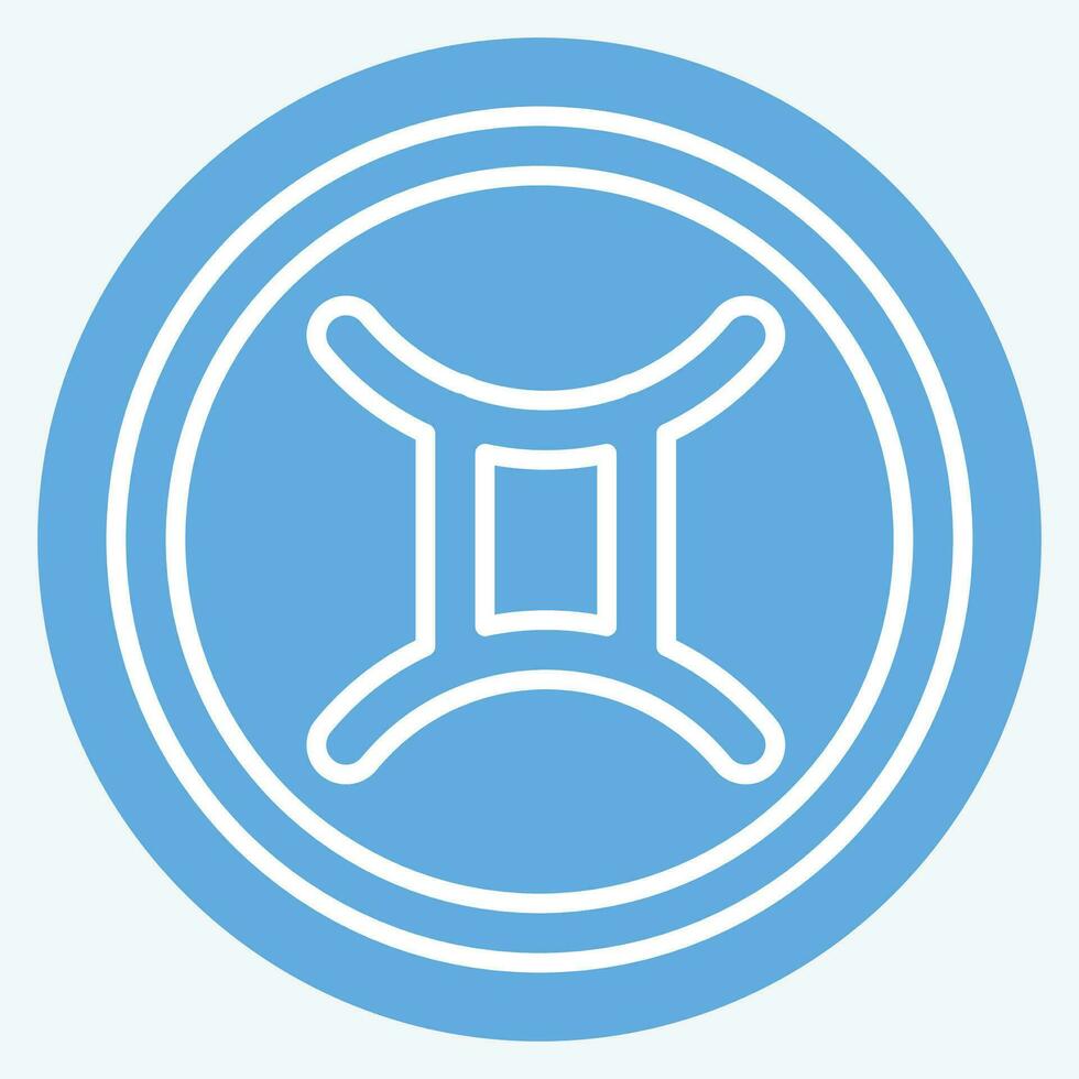 icono Geminis. relacionado a horóscopo símbolo. azul ojos estilo. sencillo diseño editable. sencillo ilustración vector