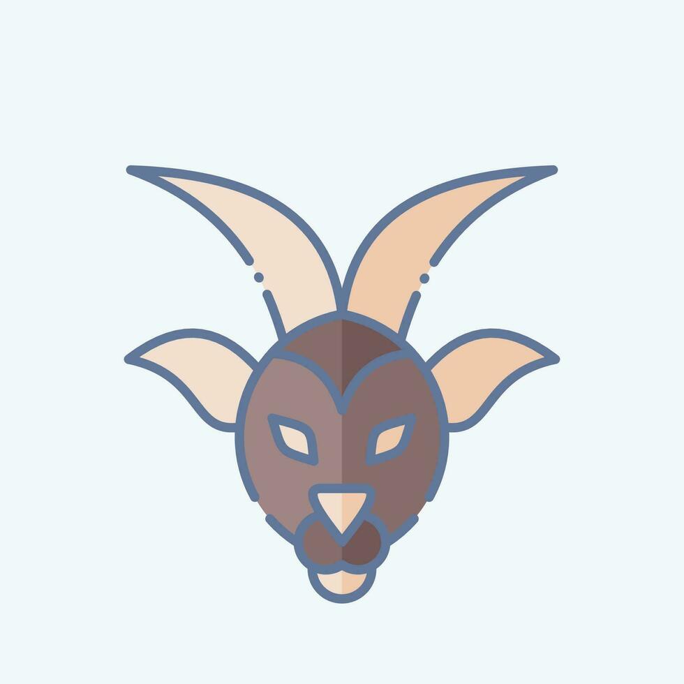 Icon Capricorn. related to Horoscope symbol. doodle style. simple design editable. simple illustration vector