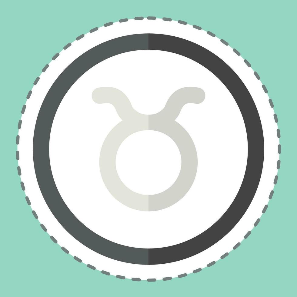 Sticker line cut Taurus. related to Horoscope symbol. simple design editable. simple illustration vector