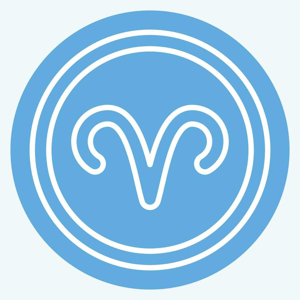 Icon Aries Sign. related to Horoscope symbol. blue eyes style. simple design editable. simple illustration vector