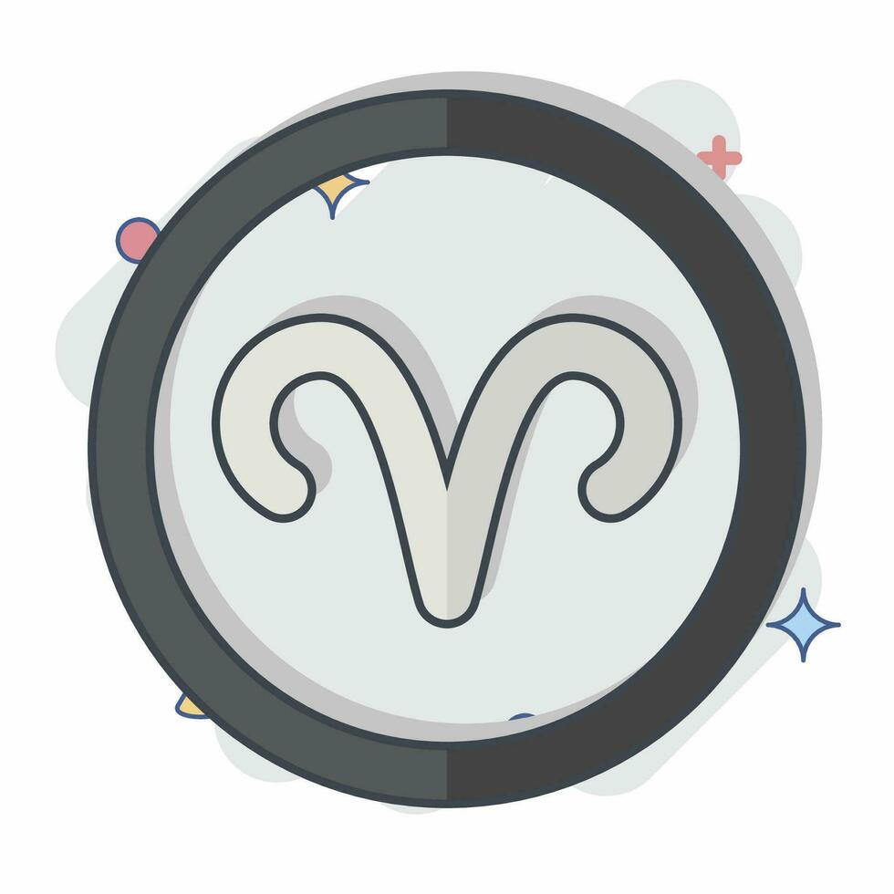 Icon Aries Sign. related to Horoscope symbol. comic style. simple design editable. simple illustration vector