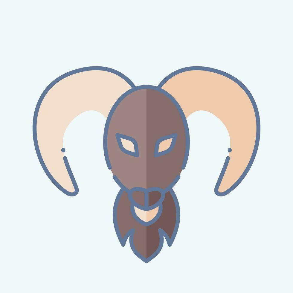 Icon Aries. related to Horoscope symbol. doodle style. simple design editable. simple illustration vector