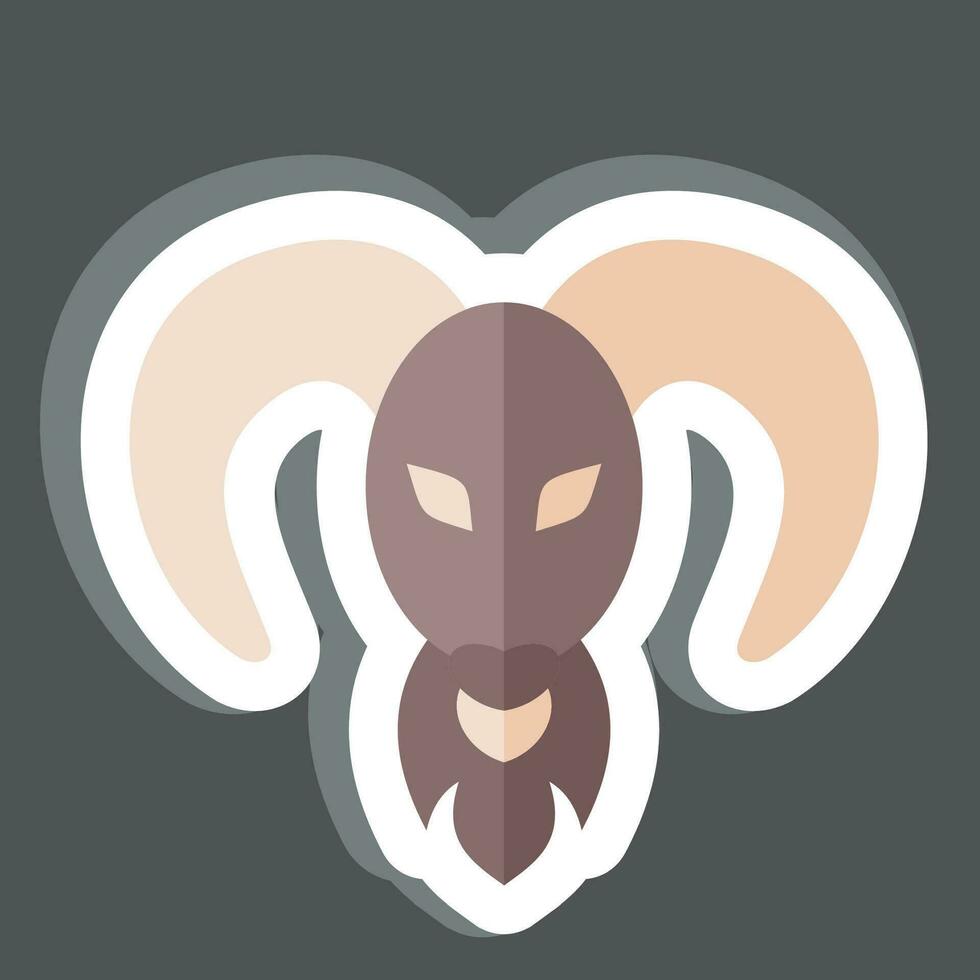 Sticker Aries. related to Horoscope symbol. simple design editable. simple illustration vector