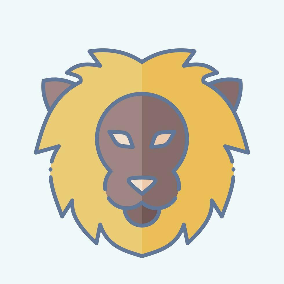 Icon Leo. related to Horoscope symbol. doodle style. simple design editable. simple illustration vector