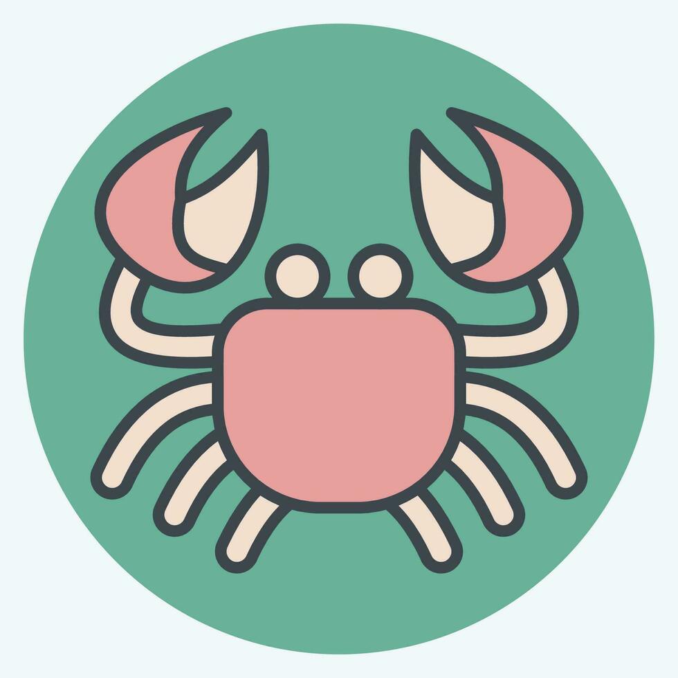 Icon Cancer. related to Horoscope symbol. color mate style. simple design editable. simple illustration vector