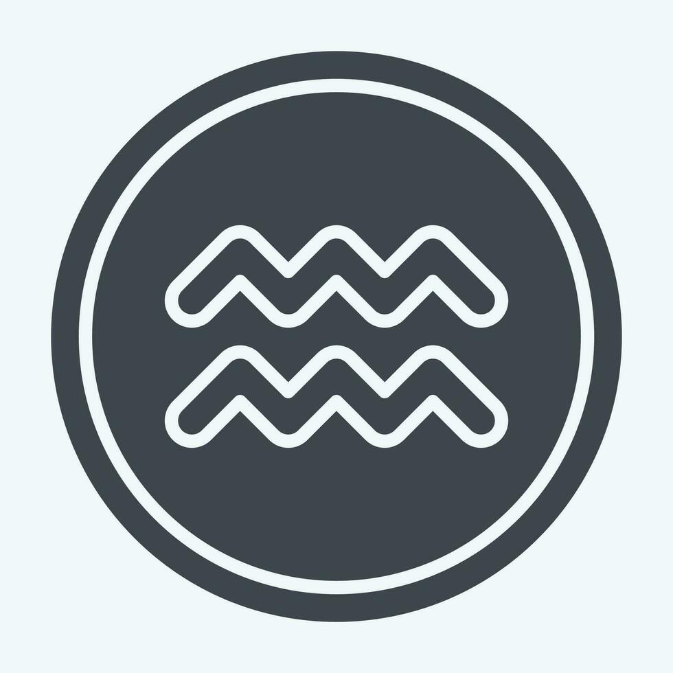 Icon Aquarius. related to Horoscope symbol. glyph style. simple design editable. simple illustration vector