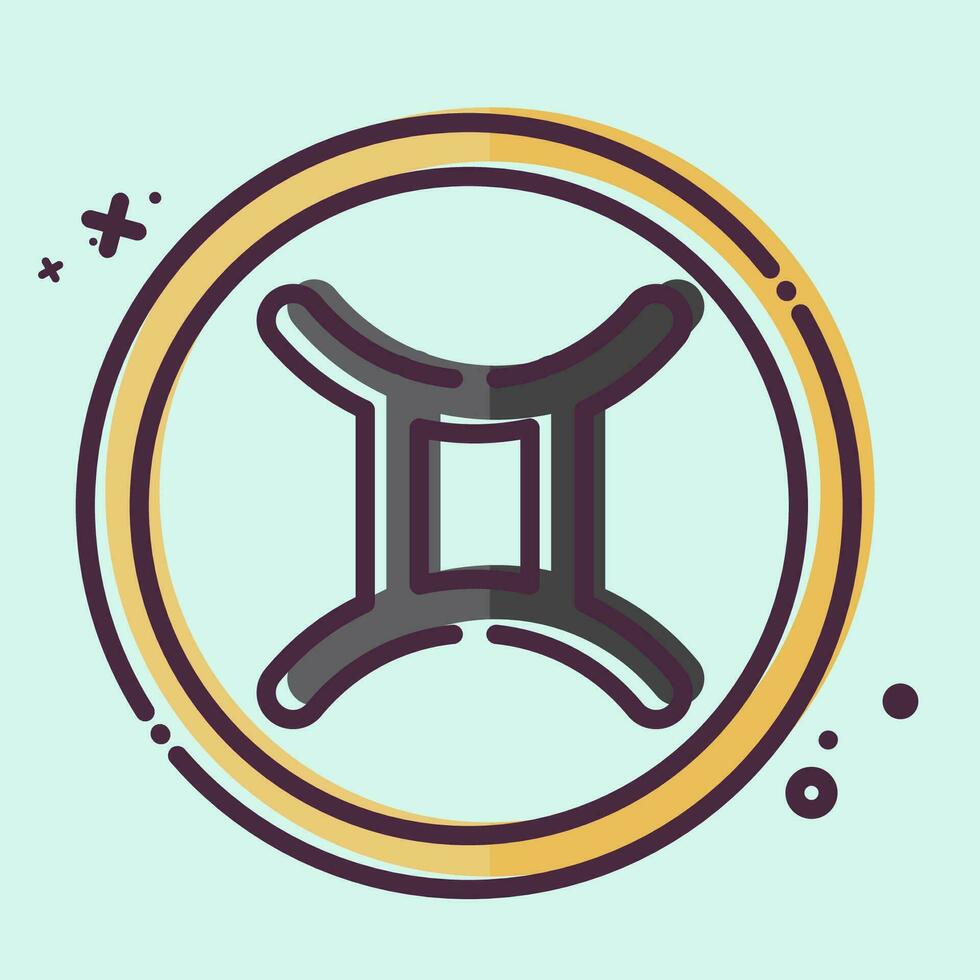 Icon Gemini. related to Horoscope symbol. MBE style. simple design editable. simple illustration vector
