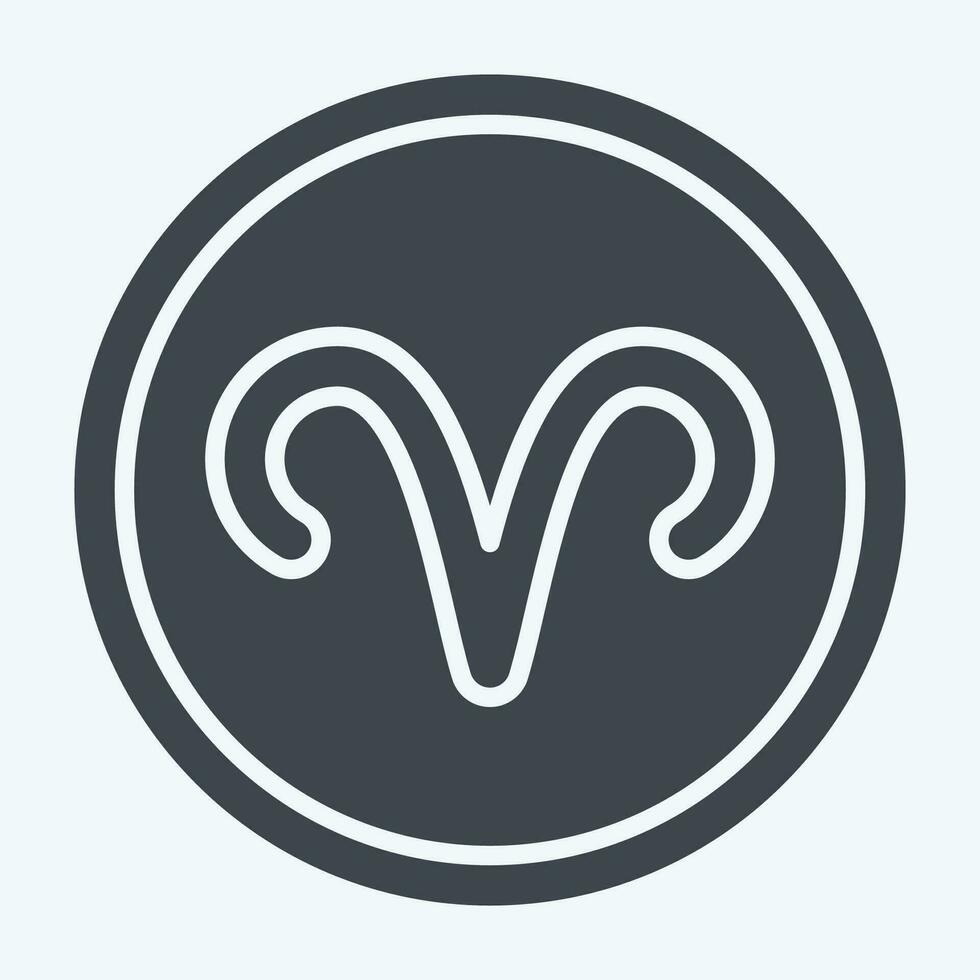 Icon Aries Sign. related to Horoscope symbol. glyph style. simple design editable. simple illustration vector