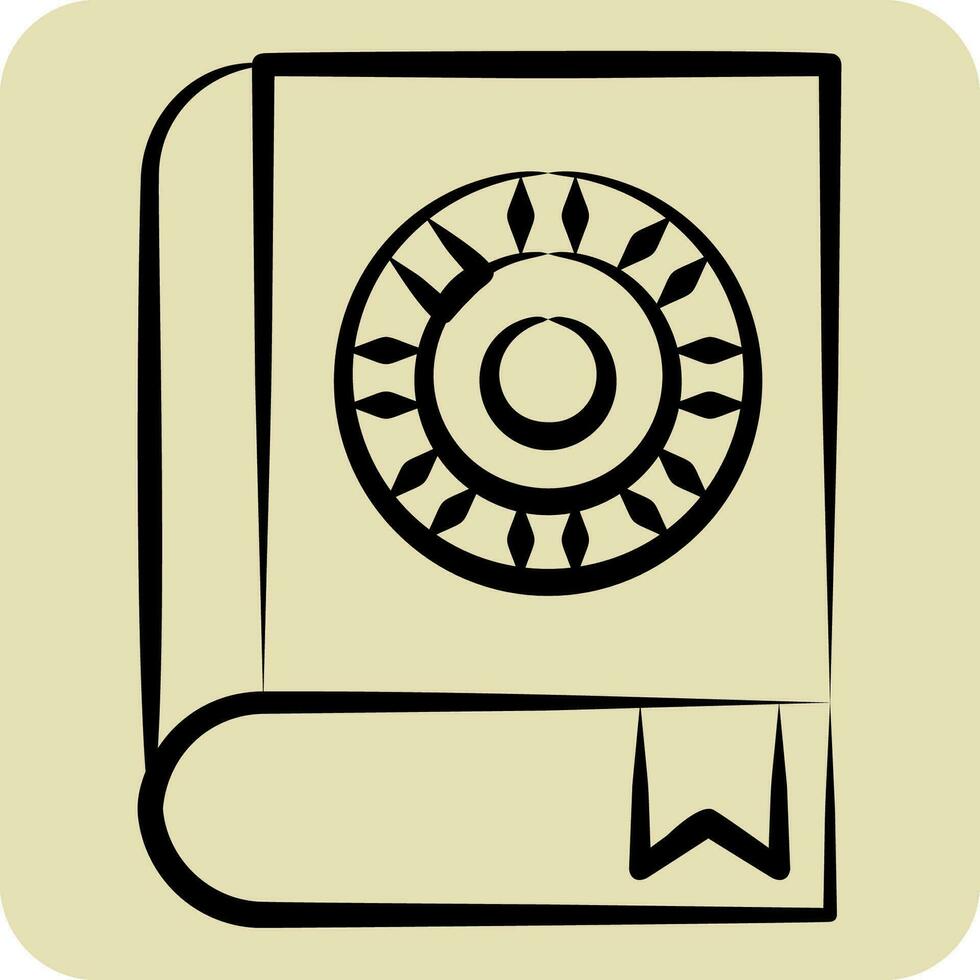Icon Book. related to Horoscope symbol. hand drawn style. simple design editable. simple illustration vector