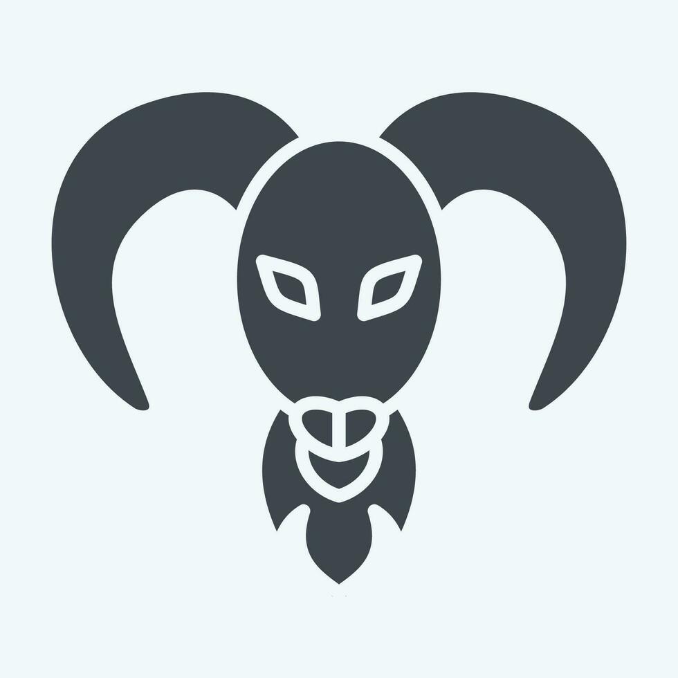 Icon Aries. related to Horoscope symbol. glyph style. simple design editable. simple illustration vector