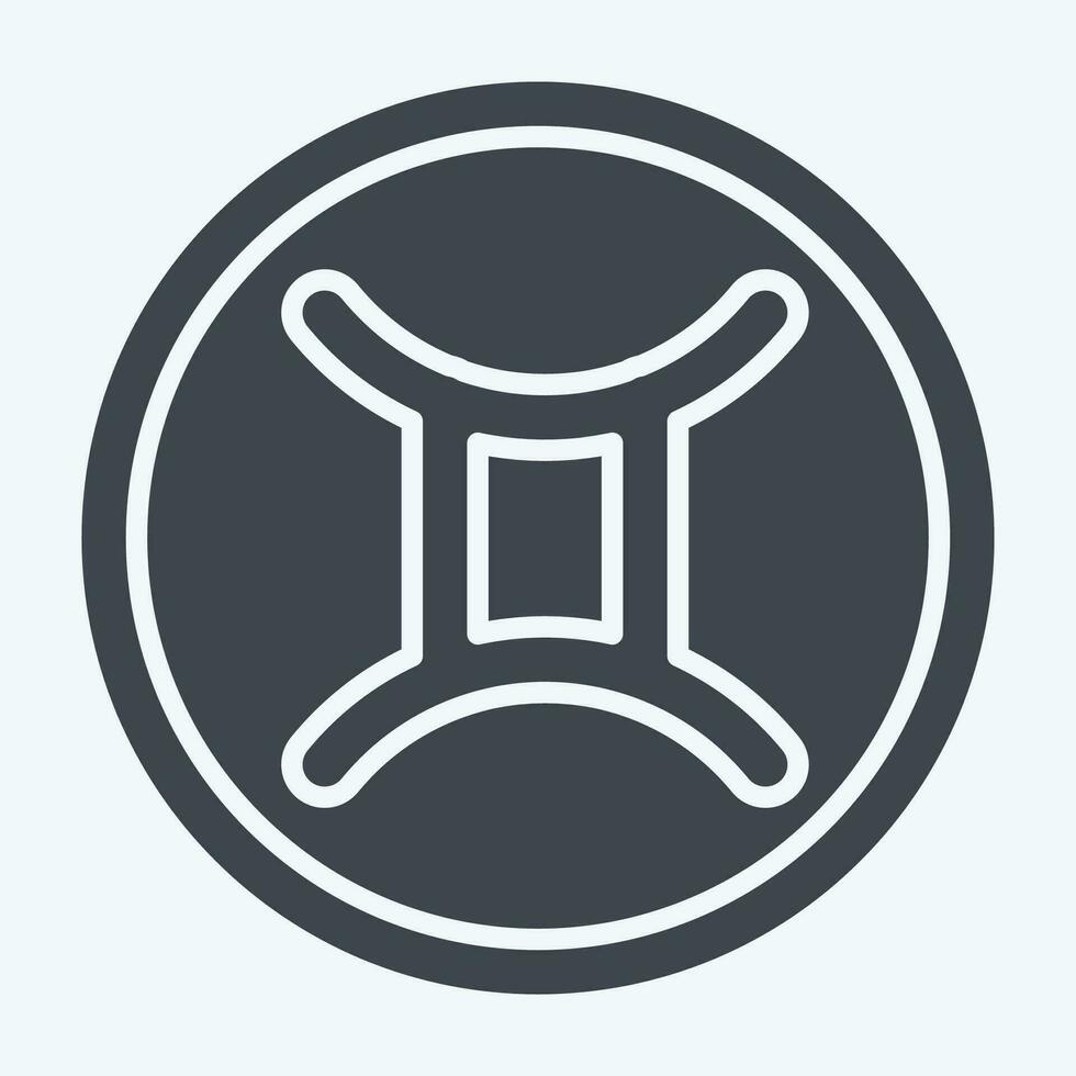 Icon Gemini. related to Horoscope symbol. glyph style. simple design editable. simple illustration vector