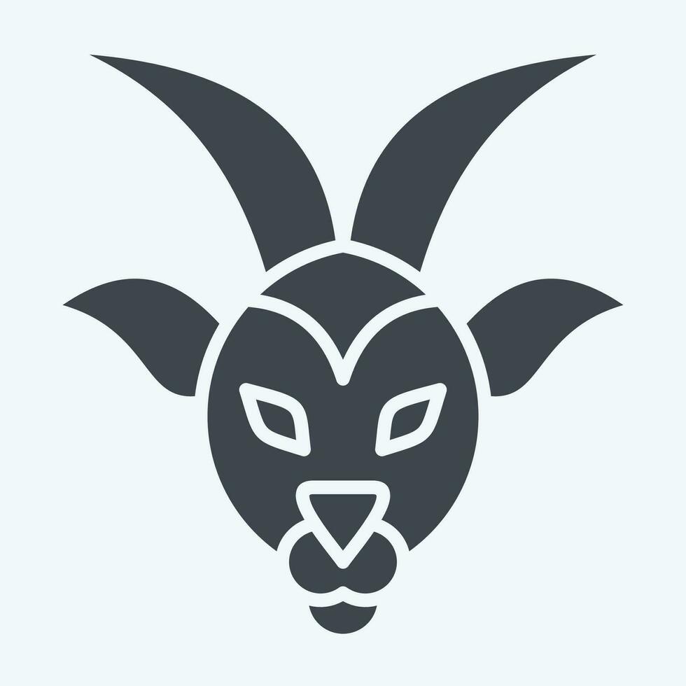 Icon Capricorn. related to Horoscope symbol. glyph style. simple design editable. simple illustration vector