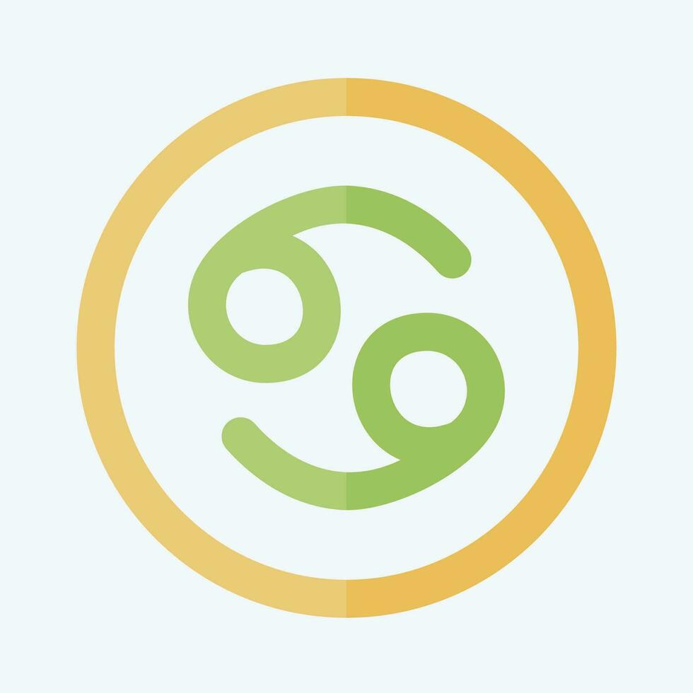 Icon Cancer Sign. related to Horoscope symbol. flat style. simple design editable. simple illustration vector