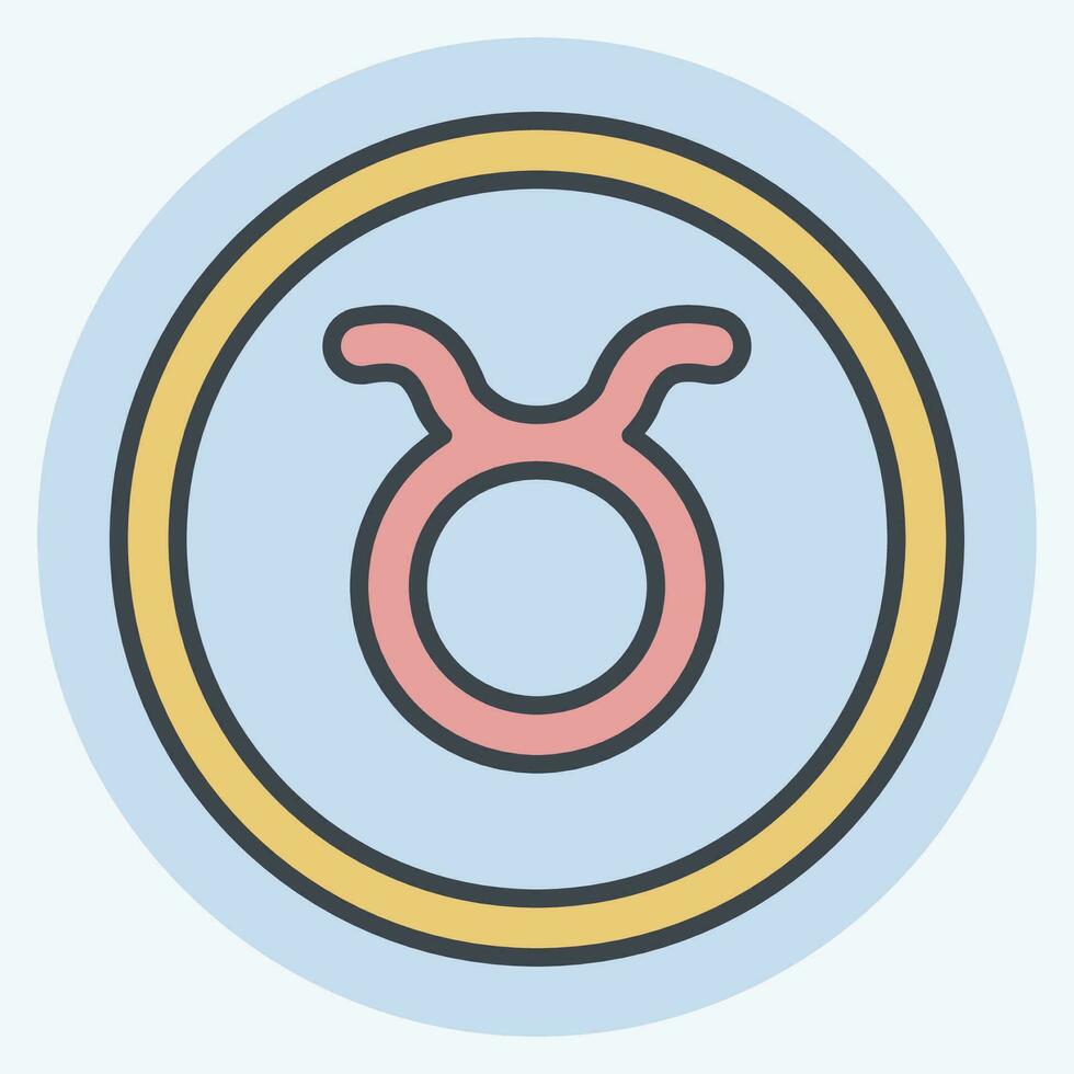 Icon Taurus. related to Horoscope symbol. color mate style. simple design editable. simple illustration vector