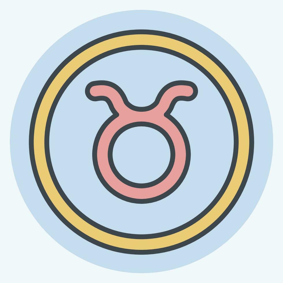 Icon Taurus. related to Horoscope symbol. color mate style. simple design editable. simple illustration vector