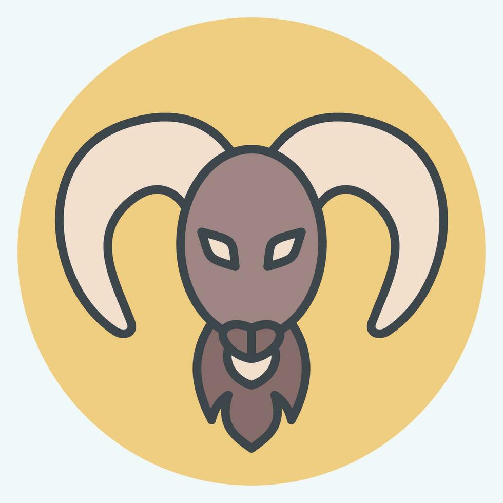 Icon Aries. related to Horoscope symbol. color mate style. simple design editable. simple illustration vector