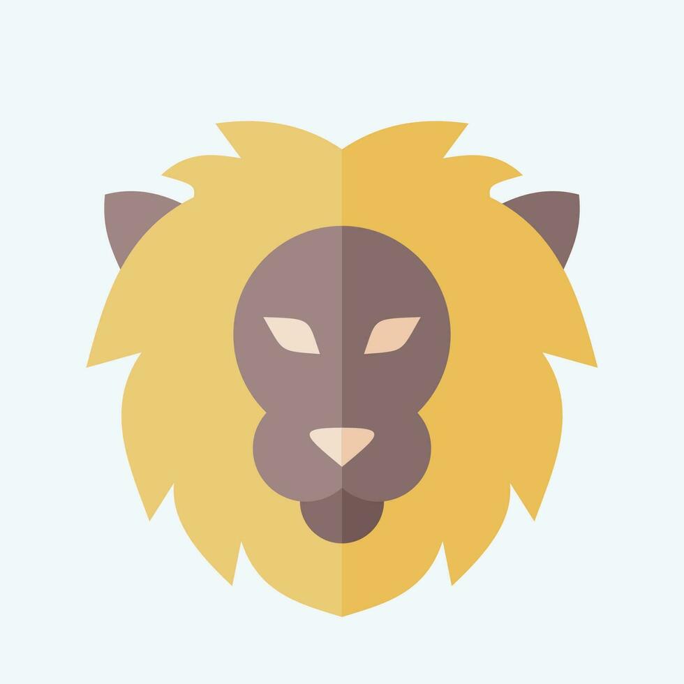 Icon Leo. related to Horoscope symbol. flat style. simple design editable. simple illustration vector