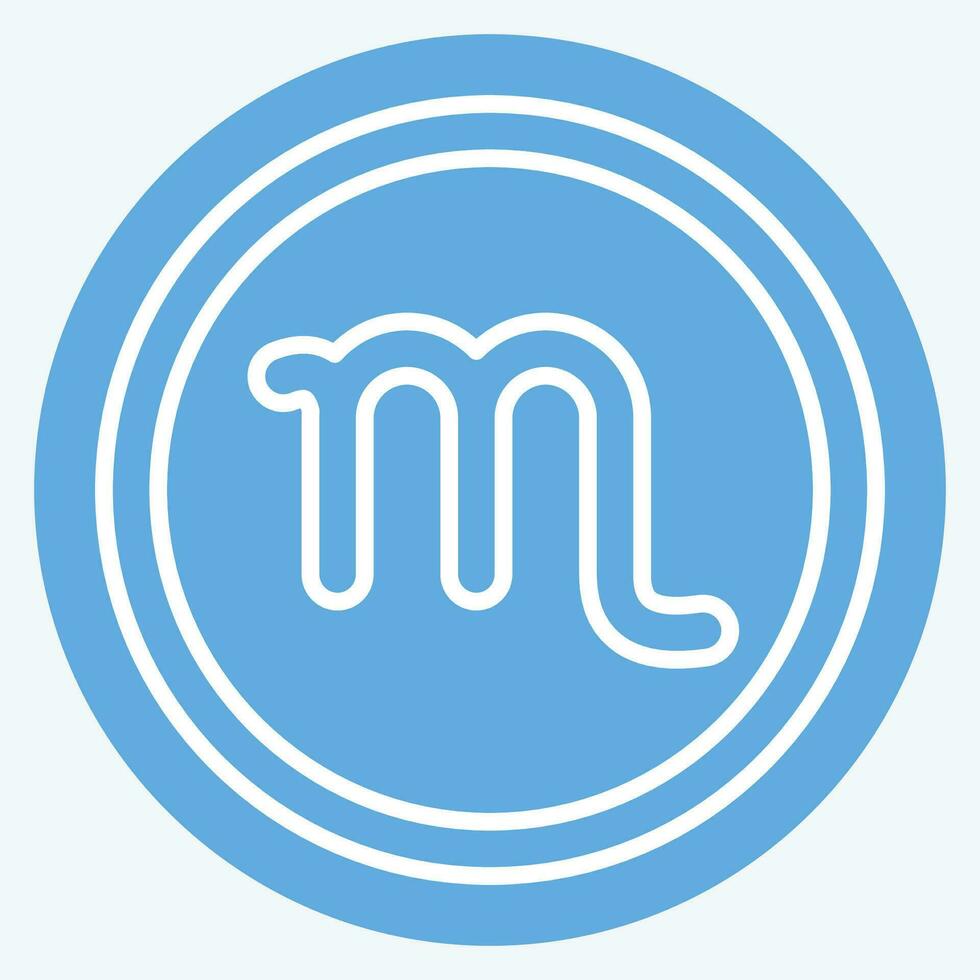 Icon Scorpio Sign. related to Horoscope symbol. blue eyes style. simple design editable. simple illustration vector