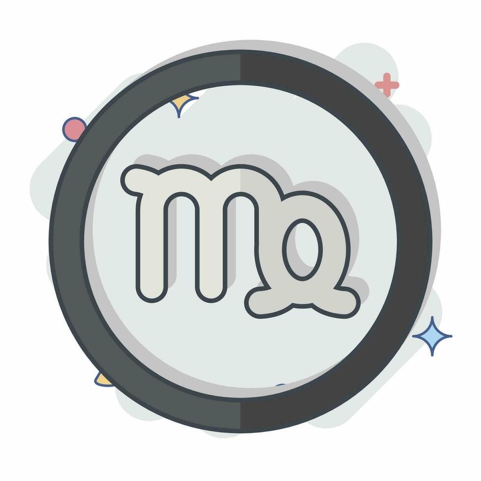 Icon Virgo. related to Horoscope symbol. comic style. simple design editable. simple illustration vector