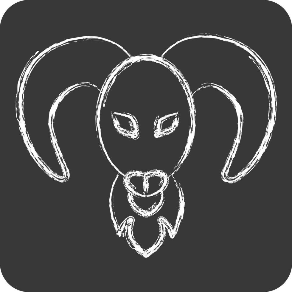 Icon Aries. related to Horoscope symbol. chalk Style. simple design editable. simple illustration vector