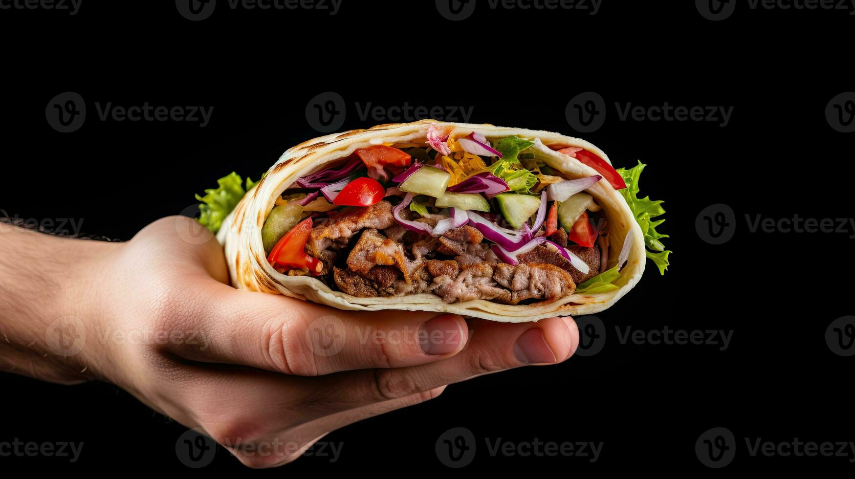 AI generated Fresh and tasty Doner kebab AI Generative photo