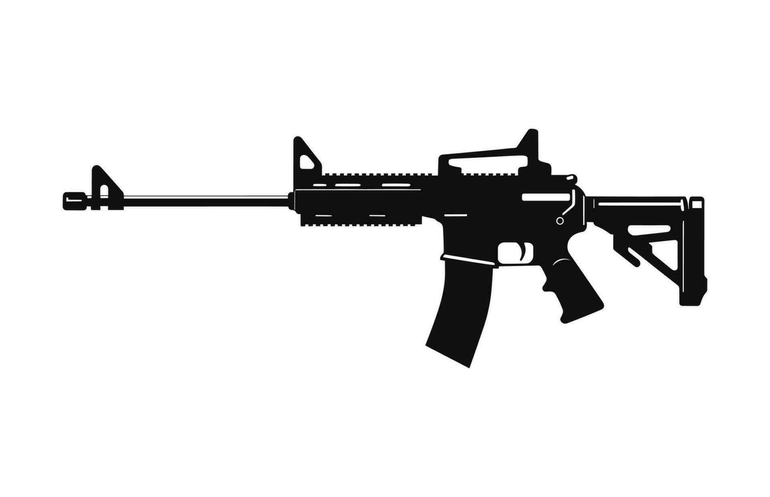 A Weapon machine black Silhouette Vector