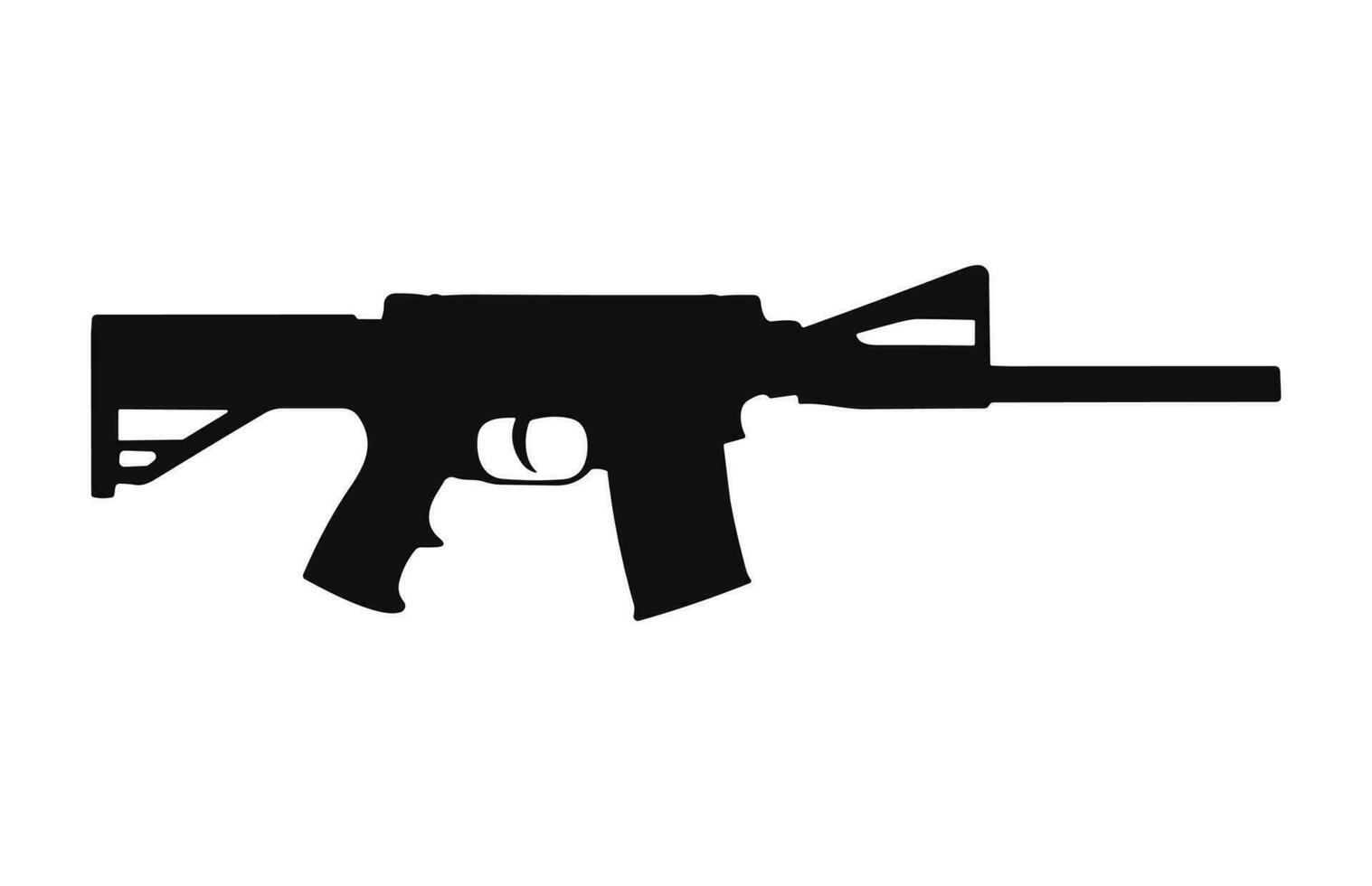 A Weapon machine gun Silhouette Vector