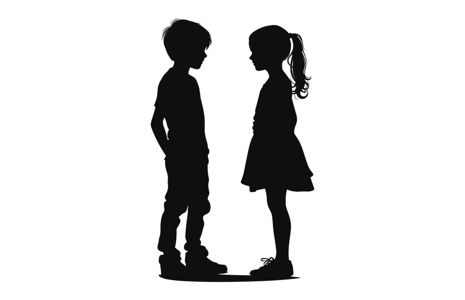 A boy and girl Silhouette vector isolated on a white background