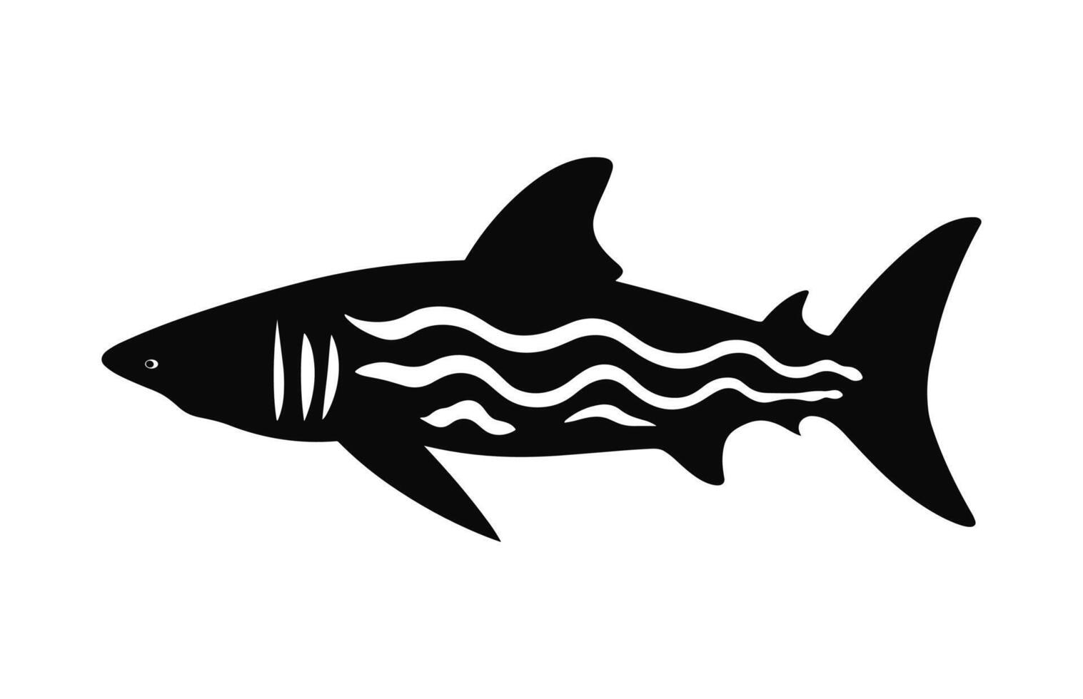 A Shark silhouette black Vector free