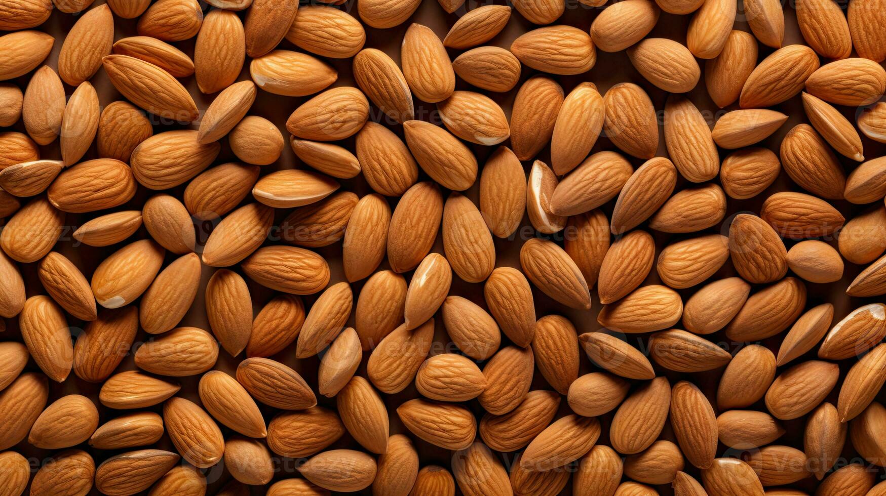 AI generated Top view almond nuts on the table AI Generative photo