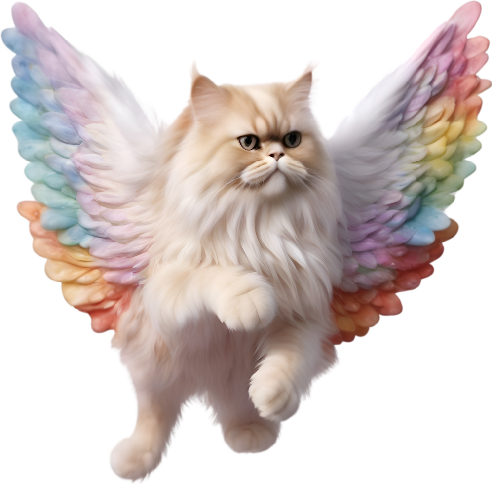 AI generated Watercolor cat cupid. Ai-Generated. png