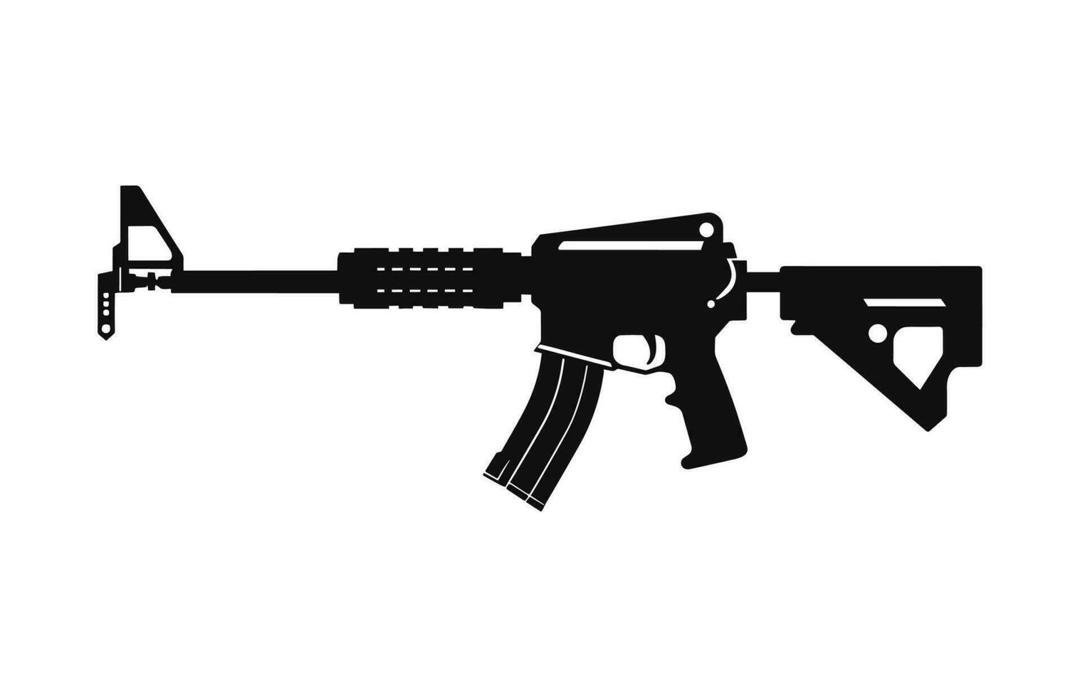 A Weapon machine black Silhouette Vector