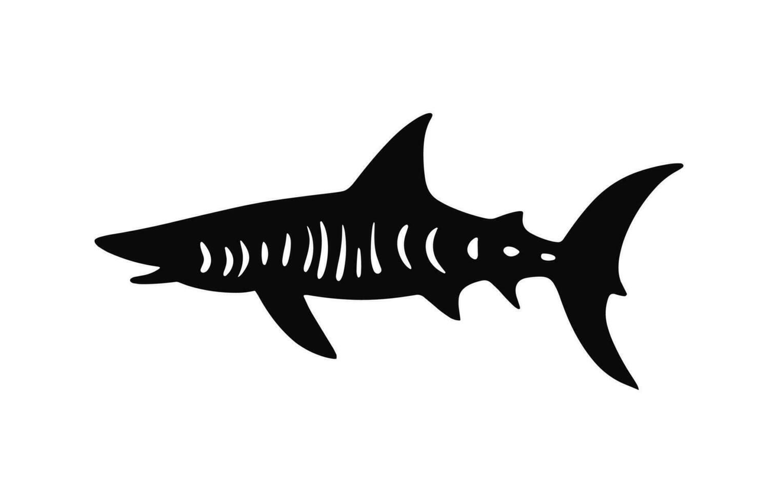 A Zebra shark silhouette Vector isolated on a white background