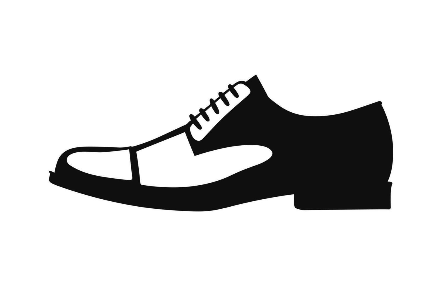 A Male Shoe vector silhouette isolated on a white background