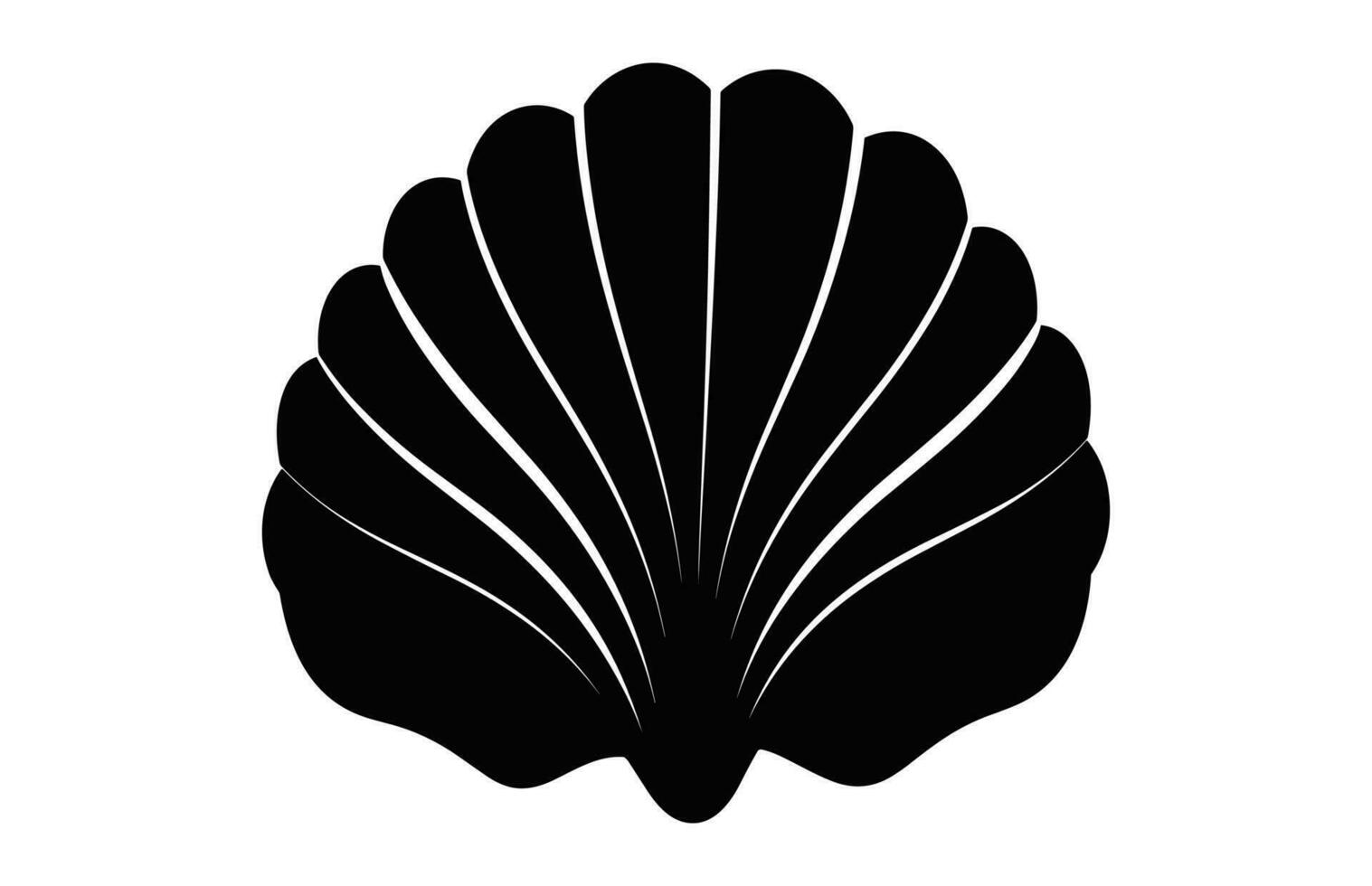 A Clam Seashell silhouette vector isolated on a white background