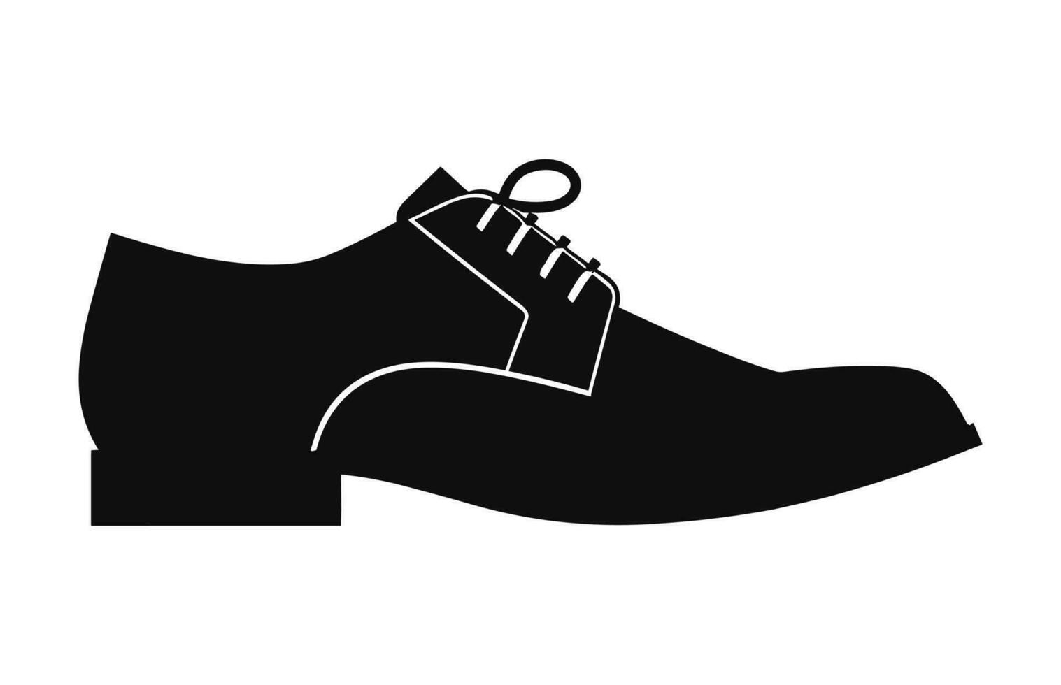 A Male Shoe vector silhouette isolated on a white background