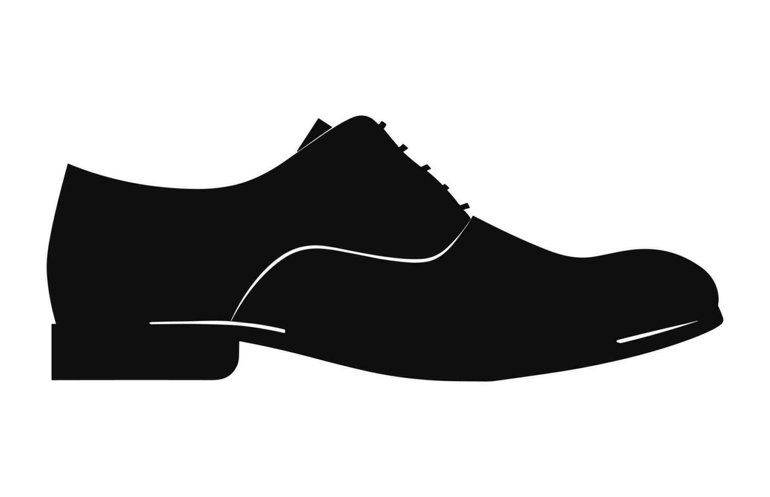 A Male Shoe vector silhouette isolated on a white background