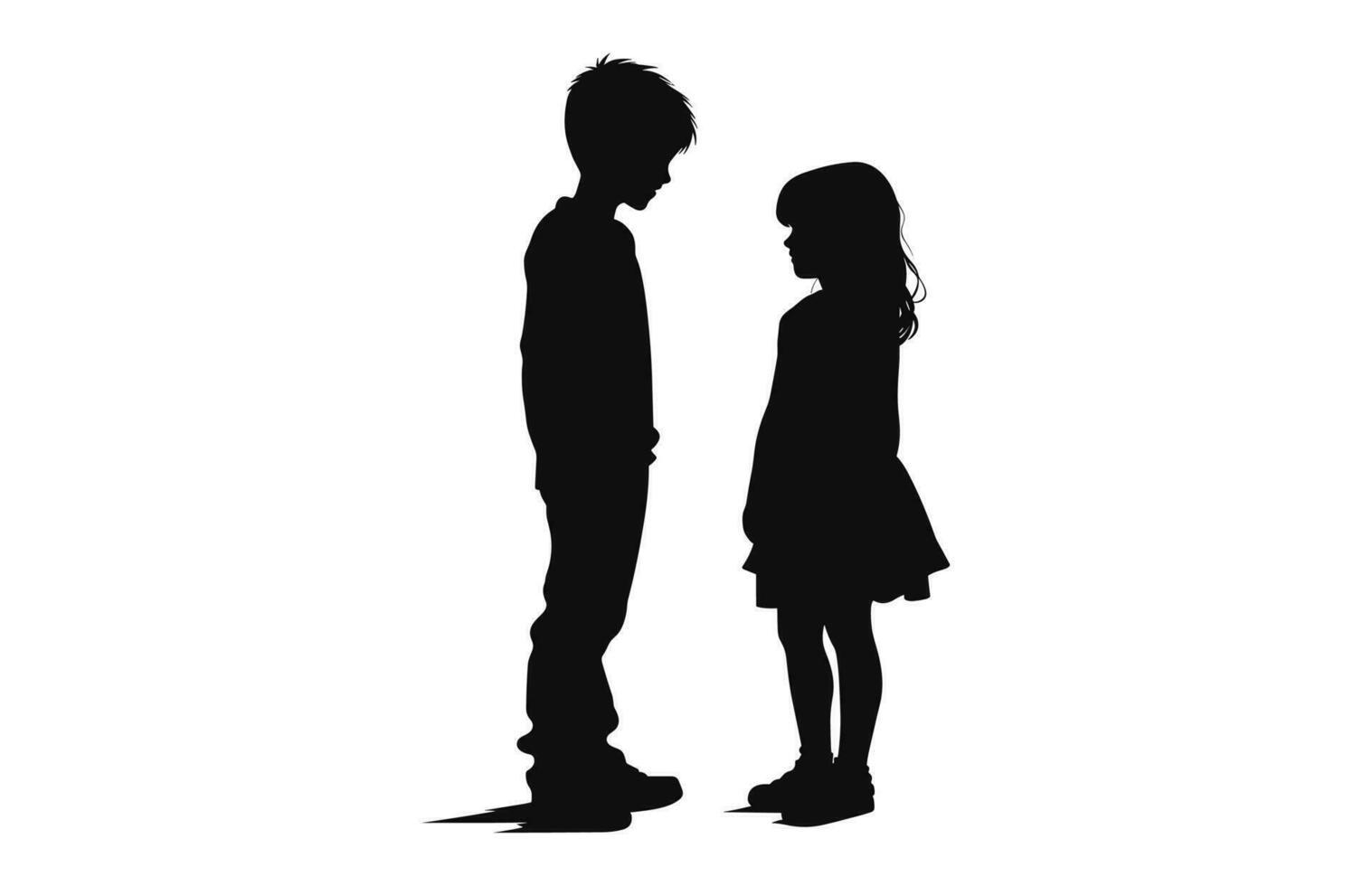 A brother and Sister Silhouette vector isolated on a white background