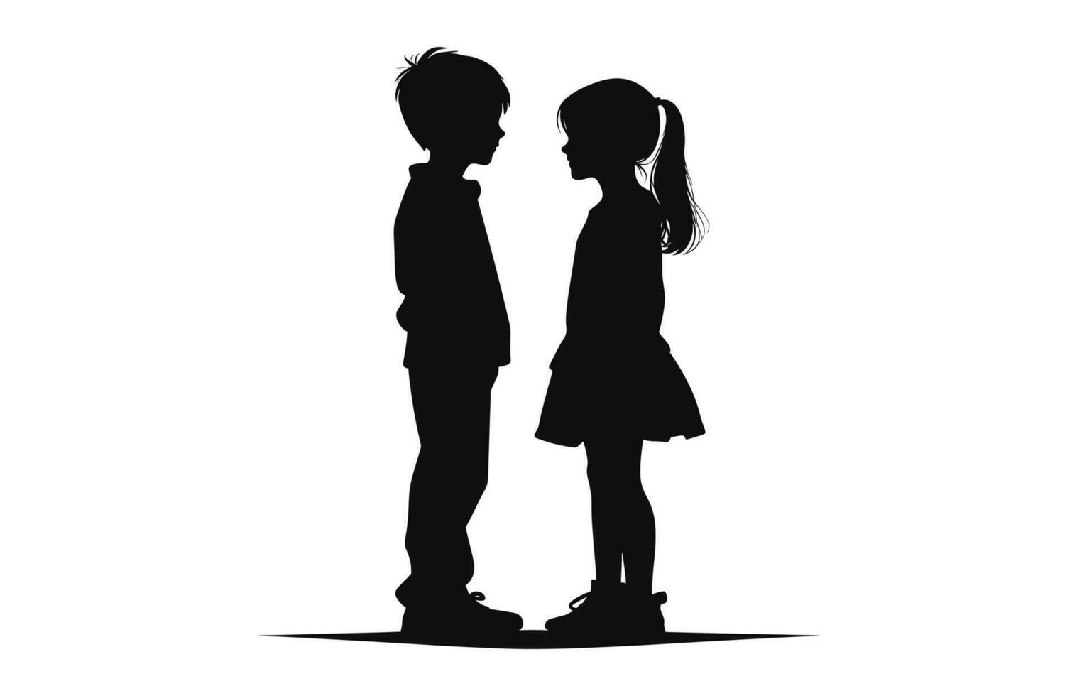 A boy and girl Silhouette vector isolated on a white background