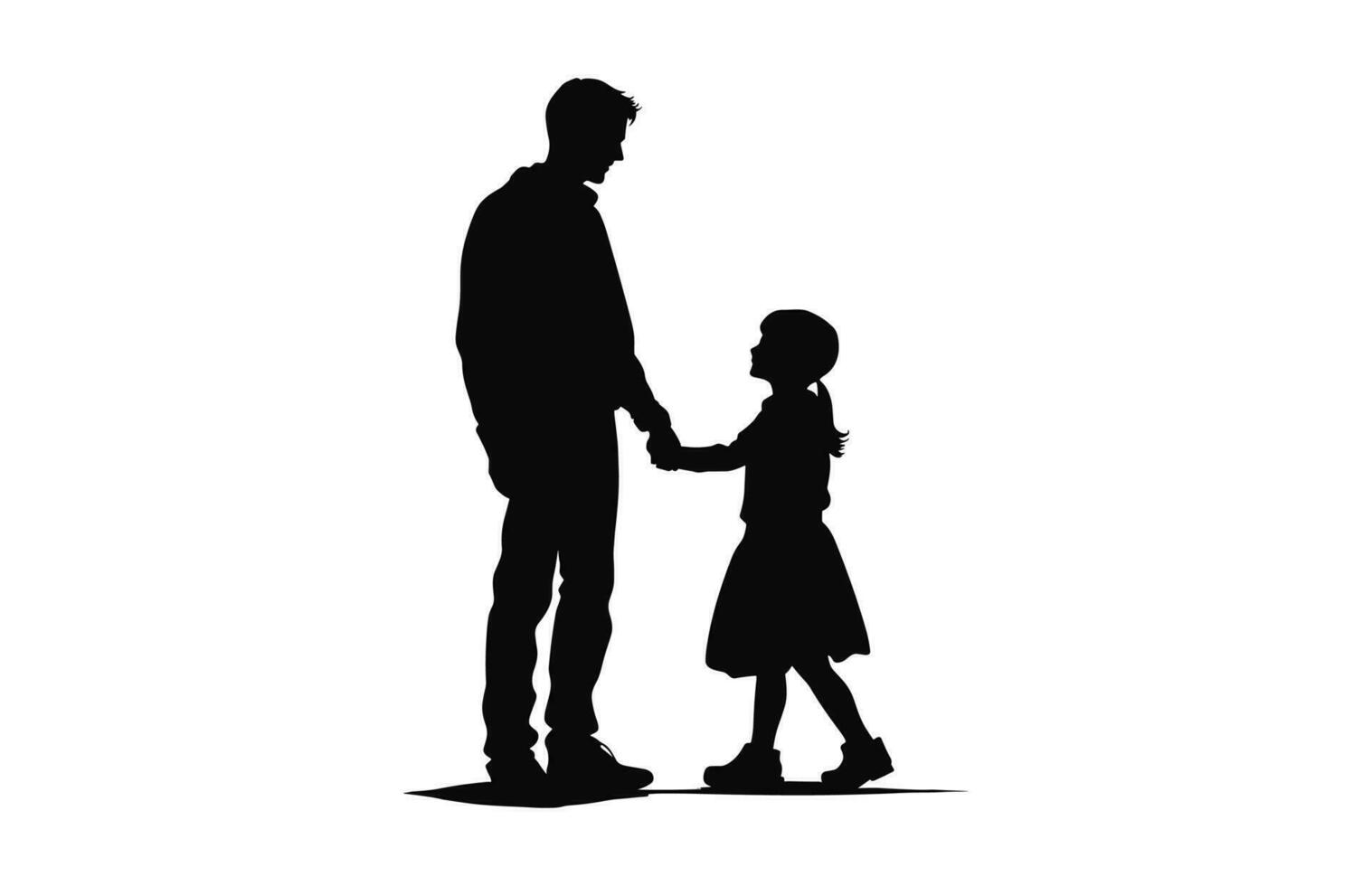 A Father with Son Silhouette vector isolated on a white background