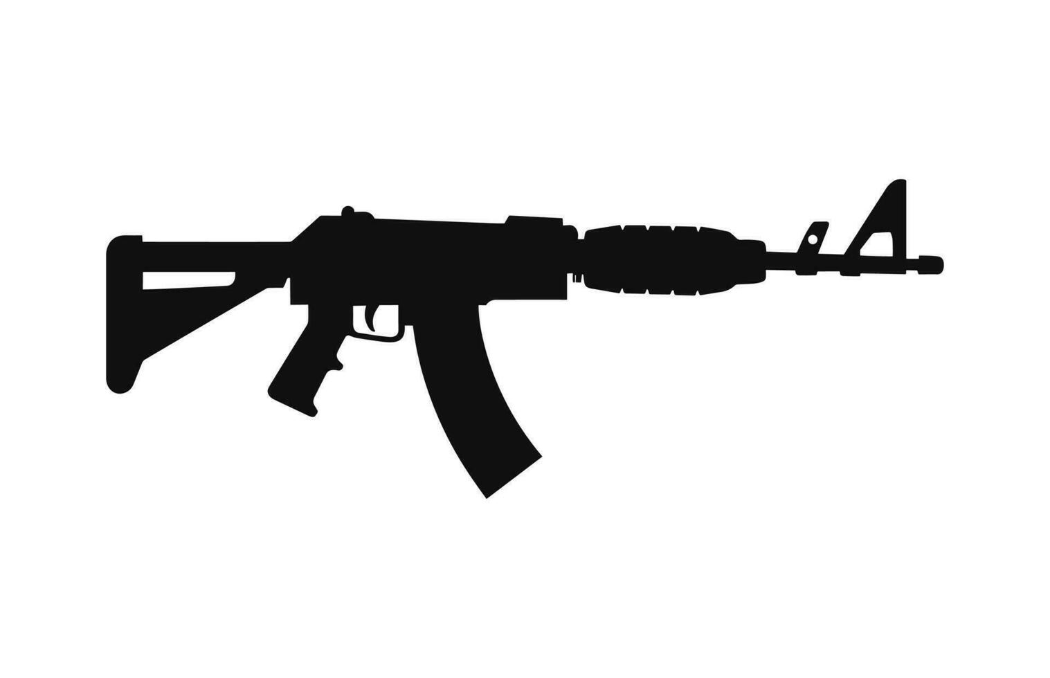 A machine gun Silhouette Vector isolated on a white background