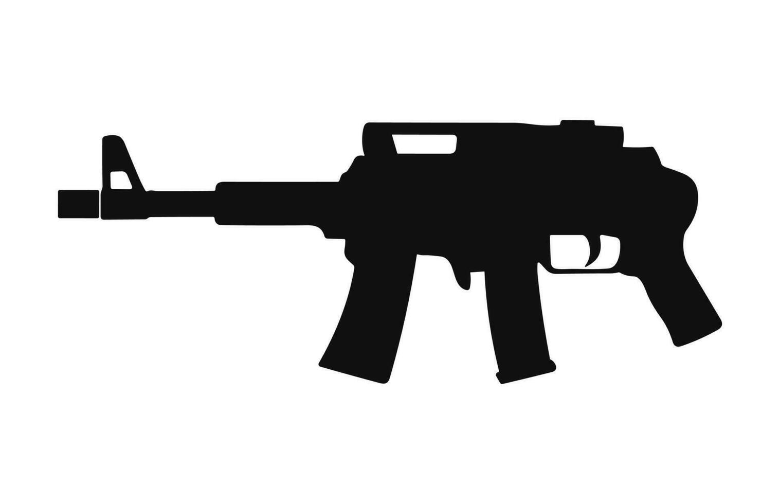 A machine gun Silhouette Vector isolated on a white background