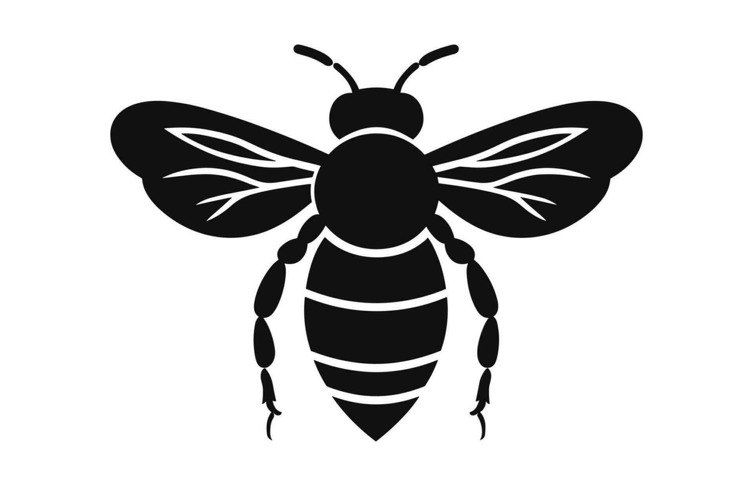 A Honey Bee Silhouette Vector isolated on white background