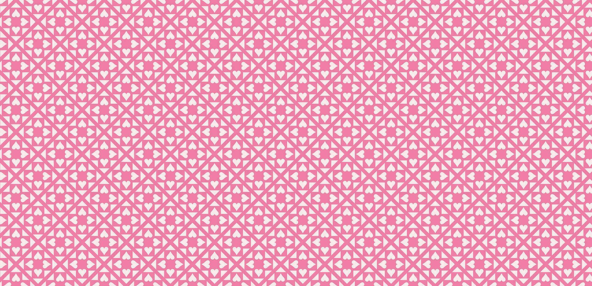 Abstract pink heart seamless pattern design, love background vector